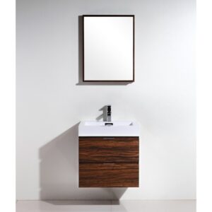 Kubebath BSL24 Bliss 23 5/8 Inch Wall Mount Single Sink Bath Vanity