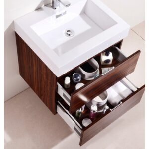 Kubebath BSL24 Bliss 23 5/8 Inch Wall Mount Single Sink Bath Vanity