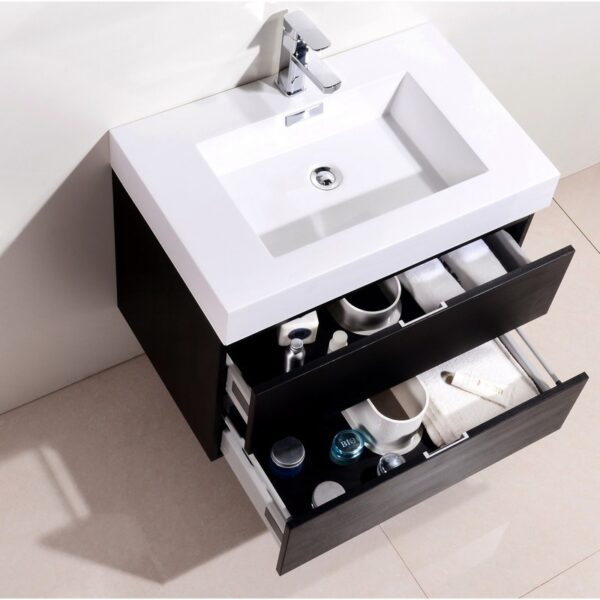 Kubebath BSL30 Bliss 29 1/2 Inch Wall Mount Single Sink Bath Vanity