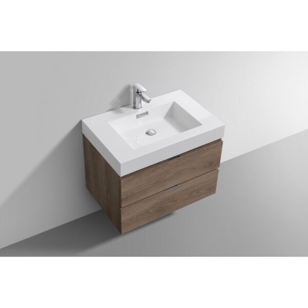 Kubebath BSL30 Bliss 29 1/2 Inch Wall Mount Single Sink Bath Vanity