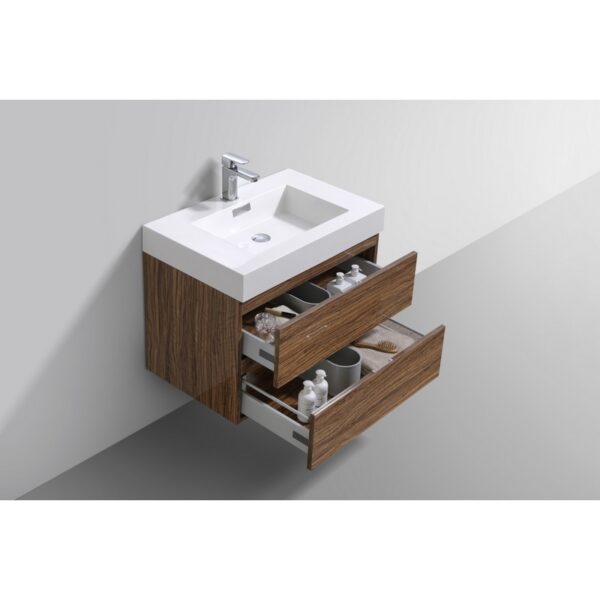 Kubebath BSL30 Bliss 29 1/2 Inch Wall Mount Single Sink Bath Vanity