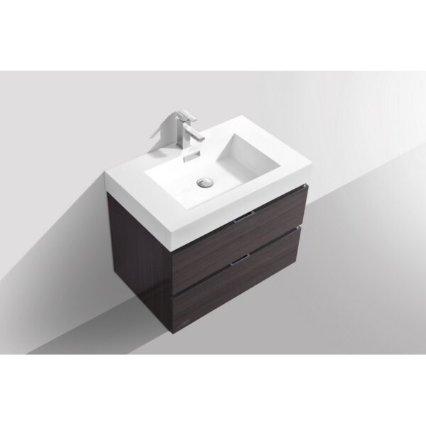 Kubebath BSL30 Bliss 29 1/2 Inch Wall Mount Single Sink Bath Vanity