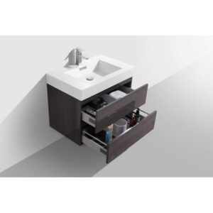 Kubebath BSL30 Bliss 29 1/2 Inch Wall Mount Single Sink Bath Vanity