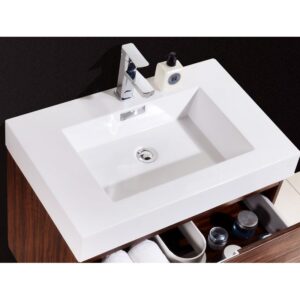 Kubebath BSL30 Bliss 29 1/2 Inch Wall Mount Single Sink Bath Vanity