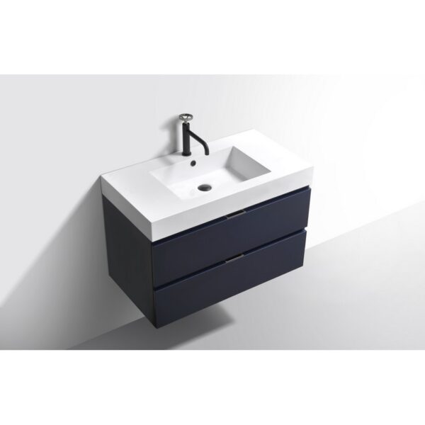 Kubebath BSL36 Bliss 35 1/2 Inch Wall Mount Single Sink Bath Vanity