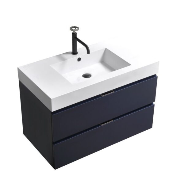 Kubebath BSL36 Bliss 35 1/2 Inch Wall Mount Single Sink Bath Vanity