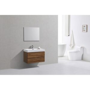 Kubebath BSL36 Bliss 35 1/2 Inch Wall Mount Single Sink Bath Vanity