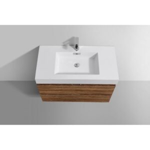 Kubebath BSL36 Bliss 35 1/2 Inch Wall Mount Single Sink Bath Vanity