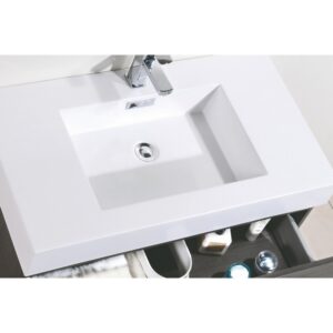 Kubebath BSL36 Bliss 35 1/2 Inch Wall Mount Single Sink Bath Vanity