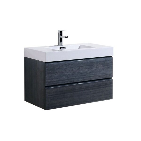 Kubebath BSL36 Bliss 35 1/2 Inch Wall Mount Single Sink Bath Vanity