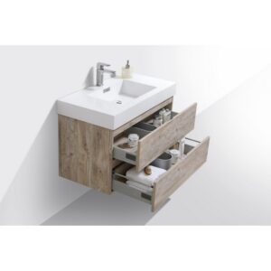 Kubebath BSL36 Bliss 35 1/2 Inch Wall Mount Single Sink Bath Vanity