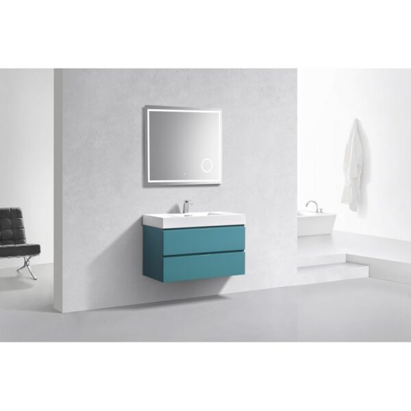 Kubebath BSL36 Bliss 35 1/2 Inch Wall Mount Single Sink Bath Vanity