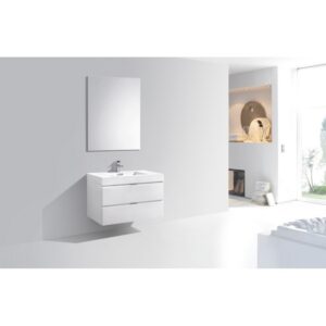 Kubebath BSL36 Bliss 35 1/2 Inch Wall Mount Single Sink Bath Vanity