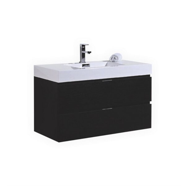 Kubebath BSL40 Bliss 39 1/2 Inch Wall Mount Single Sink Bath Vanity