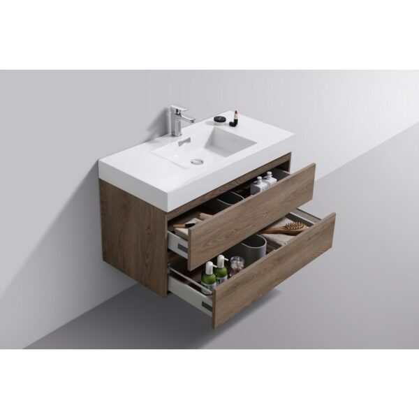 Kubebath BSL40 Bliss 39 1/2 Inch Wall Mount Single Sink Bath Vanity