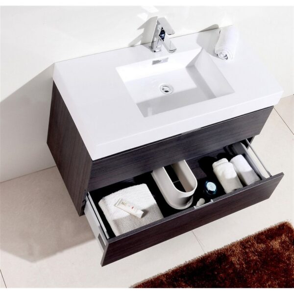 Kubebath BSL40 Bliss 39 1/2 Inch Wall Mount Single Sink Bath Vanity