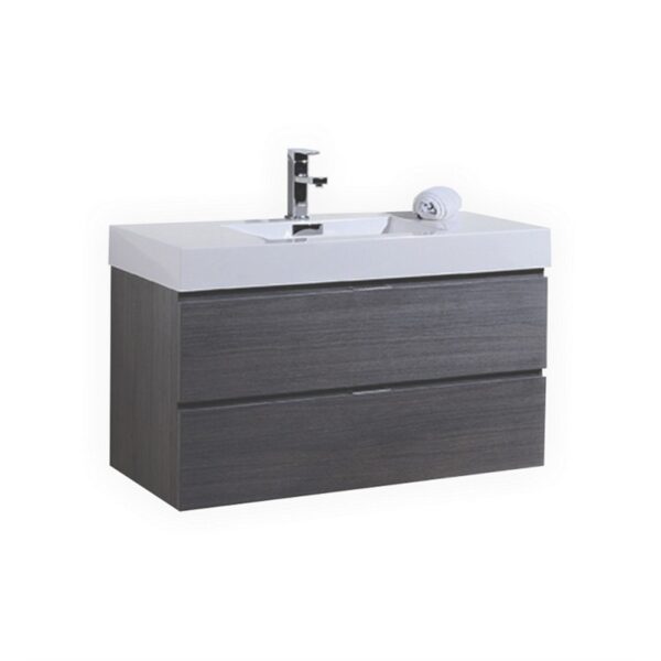 Kubebath BSL40 Bliss 39 1/2 Inch Wall Mount Single Sink Bath Vanity