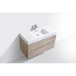 Kubebath BSL40 Bliss 39 1/2 Inch Wall Mount Single Sink Bath Vanity