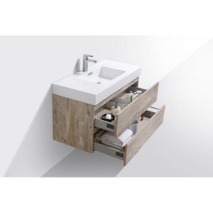 Kubebath BSL40 Bliss 39 1/2 Inch Wall Mount Single Sink Bath Vanity