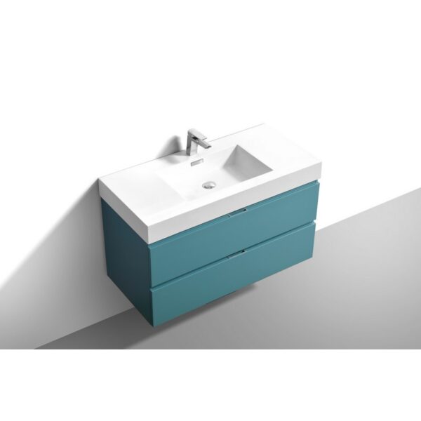 Kubebath BSL40 Bliss 39 1/2 Inch Wall Mount Single Sink Bath Vanity