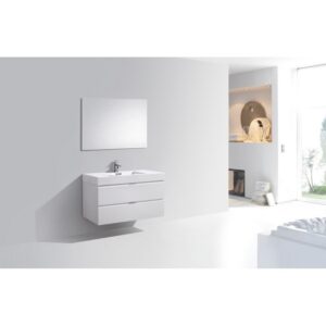 Kubebath BSL40 Bliss 39 1/2 Inch Wall Mount Single Sink Bath Vanity