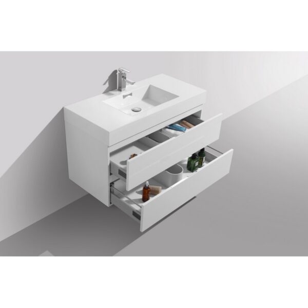 Kubebath BSL40 Bliss 39 1/2 Inch Wall Mount Single Sink Bath Vanity