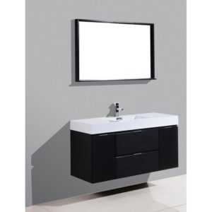 Kubebath BSL48 Bliss 47 1/4 Inch Wall Mount Single Sink Bath Vanity