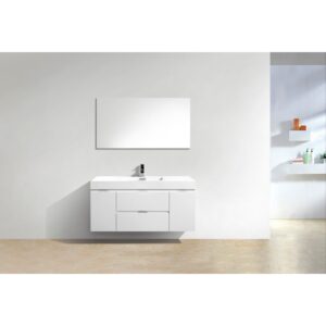 Kubebath BSL48 Bliss 47 1/4 Inch Wall Mount Single Sink Bath Vanity