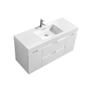 Kubebath BSL48 Bliss 47 1/4 Inch Wall Mount Single Sink Bath Vanity