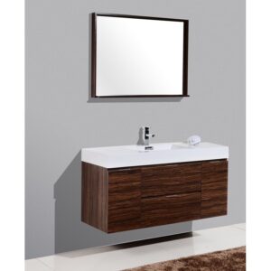 Kubebath BSL48 Bliss 47 1/4 Inch Wall Mount Single Sink Bath Vanity