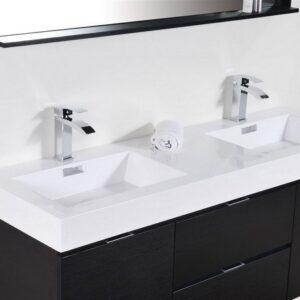 Kubebath BSL60D Bliss 59 Inch Wall Mount Double Sink Bath Vanity