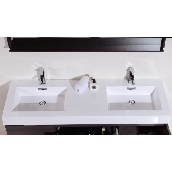 Kubebath BSL60D Bliss 59 Inch Wall Mount Double Sink Bath Vanity