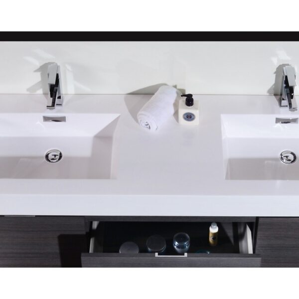 Kubebath BSL60D Bliss 59 Inch Wall Mount Double Sink Bath Vanity