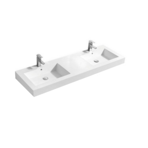 Kubebath BSL60D Sink Countertop with Integrated Basin for Bliss 60 Vanities