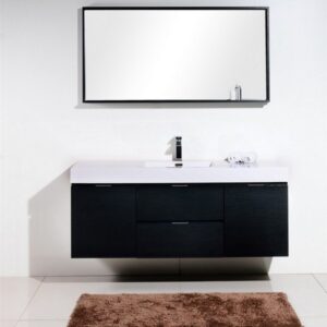 Kubebath BSL60S Bliss 59 Inch Wall Mount Single Sink Bath Vanity