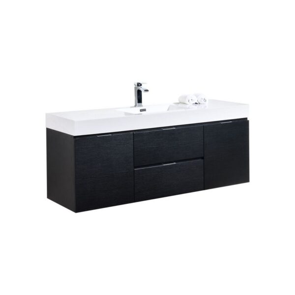 Kubebath BSL60S Bliss 59 Inch Wall Mount Single Sink Bath Vanity