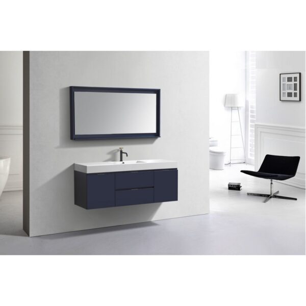 Kubebath BSL60S Bliss 59 Inch Wall Mount Single Sink Bath Vanity