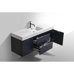 Kubebath BSL60S Bliss 59 Inch Wall Mount Single Sink Bath Vanity