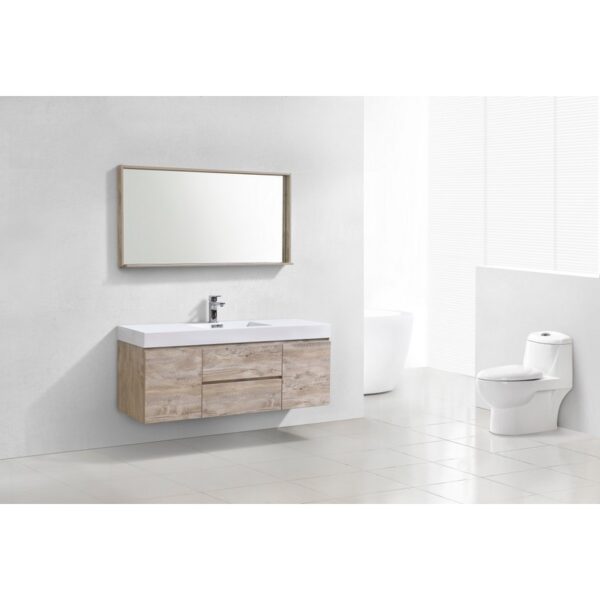 Kubebath BSL60S Bliss 59 Inch Wall Mount Single Sink Bath Vanity