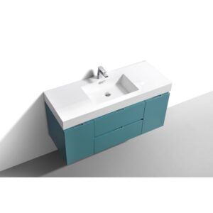 Kubebath BSL60S Bliss 59 Inch Wall Mount Single Sink Bath Vanity