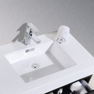 Kubebath BSL72D-BK Bliss 72 Inch Double Sink Black Wall Mount Modern Bathroom Vanity