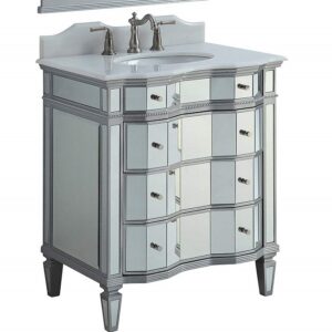 Chans Furniture BWV-025/30 Ashley 30 Inch Silver Bathroom Sink Vanity