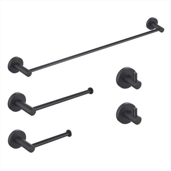 KIBI USA C-KBA14-5 Circular 5-Piece Bathroom Hardware Set