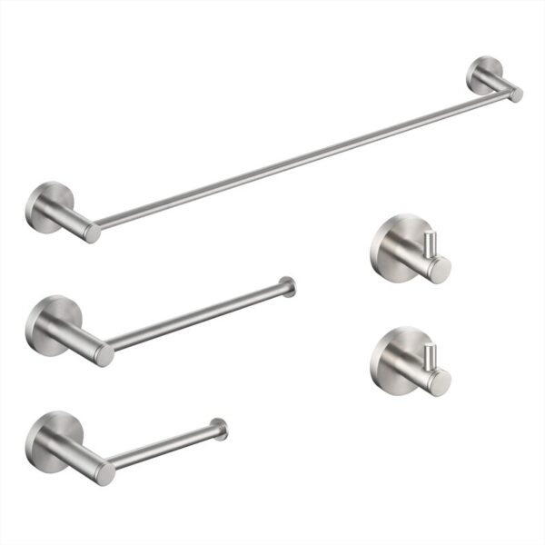 KIBI USA C-KBA14-5 Circular 5-Piece Bathroom Hardware Set