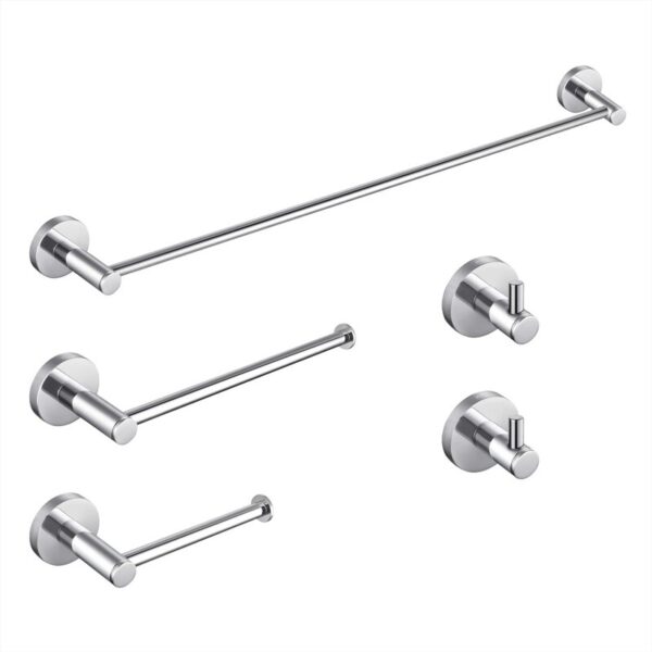 KIBI USA C-KBA14-5 Circular 5-Piece Bathroom Hardware Set