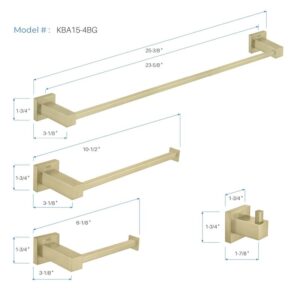 KIBI USA C-KBA15-4 Cube 4-Piece Bathroom Hardware Set