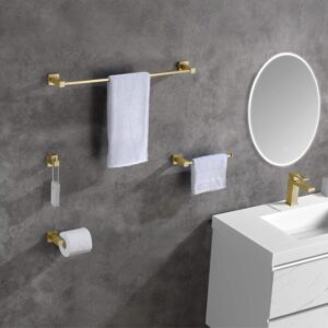 KIBI USA C-KBA15-5 Cube 5-Piece Bathroom Hardware Set