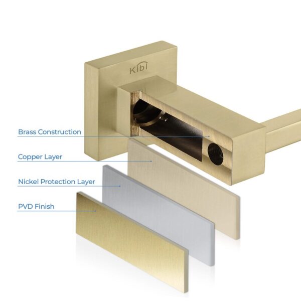 KIBI USA C-KBA15-5 Cube 5-Piece Bathroom Hardware Set