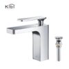 KIBI USA C-KBF1006-KPW100 Infinity 6 3/8 Inch Single Hole Deck Mounted Lead Free Solid Brass Single Handle Bathroom Vanity Sink Faucet with Pop Up Drain