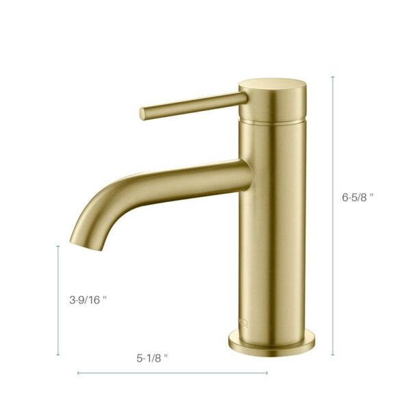 KIBI USA C-KBF1008-KPW100 Circular 6 5/8 Inch Single Hole Deck Mounted Lead Free Solid Brass Single Handle Bathroom Faucet with Pop Up Drain